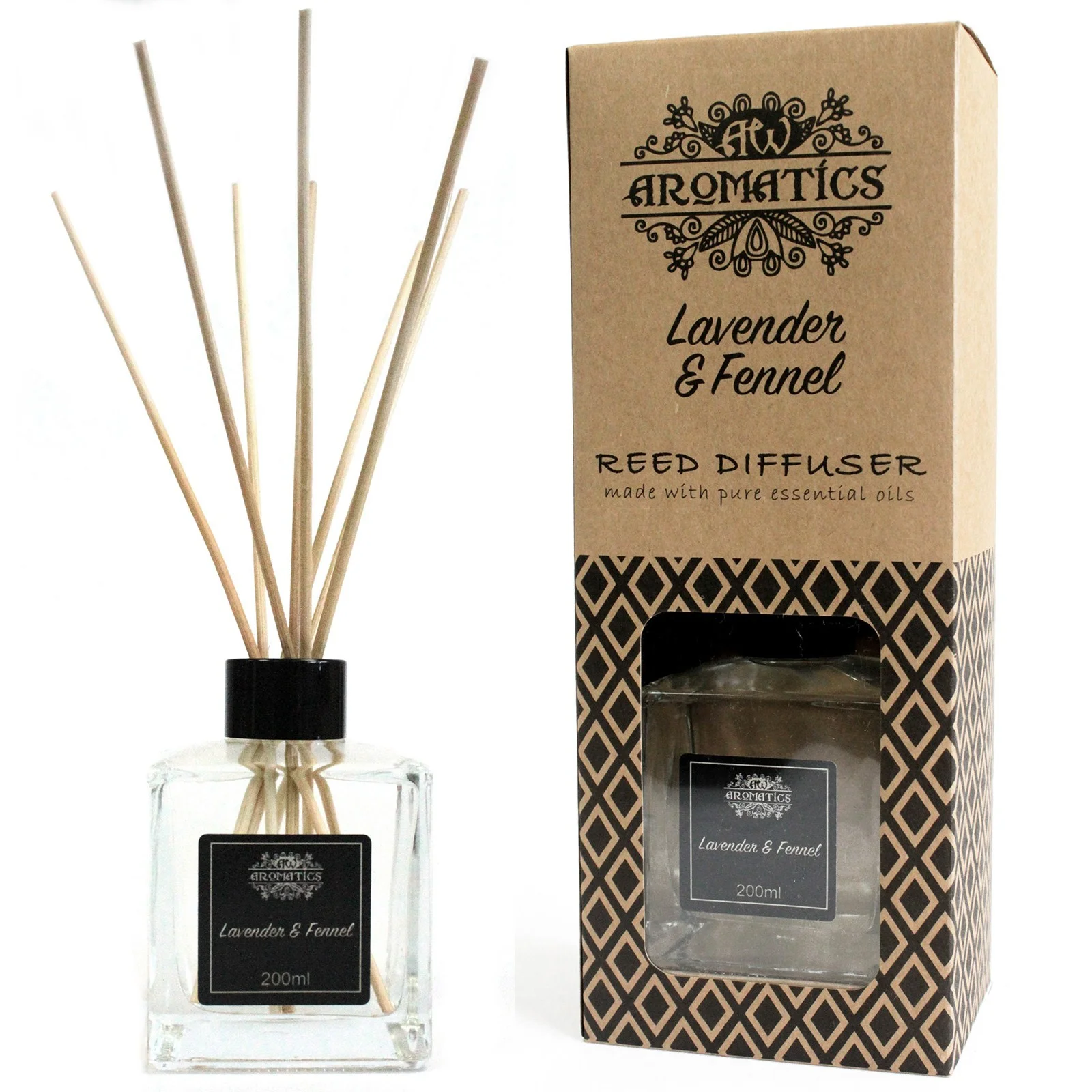 Odorizant Reed Diffuser - Ulei Esențial de Lavandă și Fenicul, 200ml