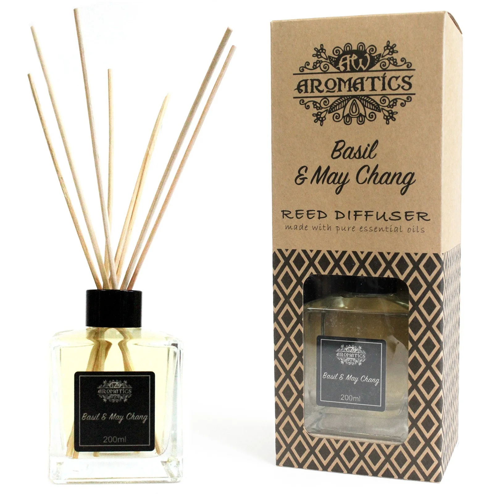 Odorizant Reed Diffuser - Ulei Esențial de Busuioc și May Chang, 200ml