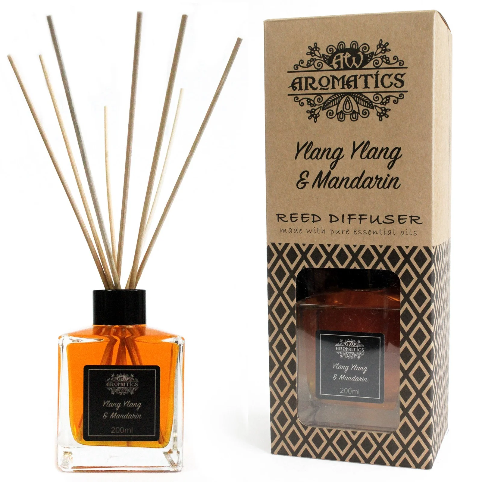 Odorizant Reed Diffuser - Ulei Esențial de Ylang Ylang și Mandarin, 200ml