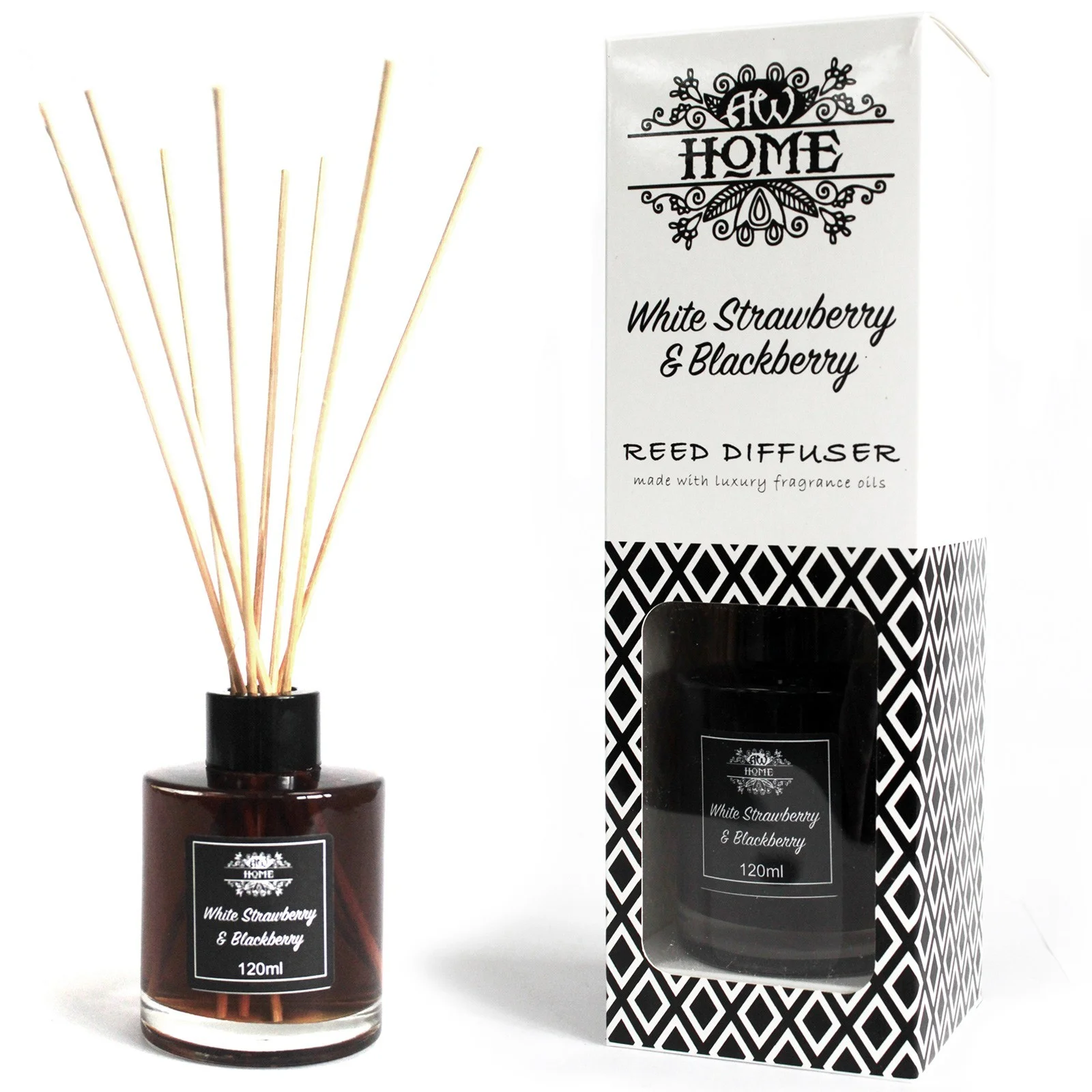 Odorizant Reed Diffuser - Aromă de Căpșuni albe și Mure, 120ml