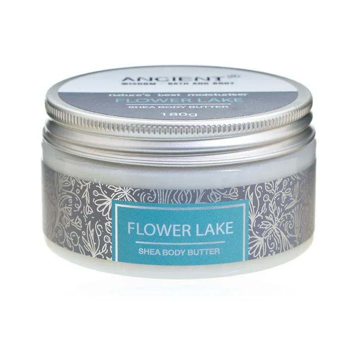 Unt de Corp cu Shea - Flower Lake cu Aromă de Trandafiri Bulgari, Violete, Vanilie și Mușchi Albi, 180g
